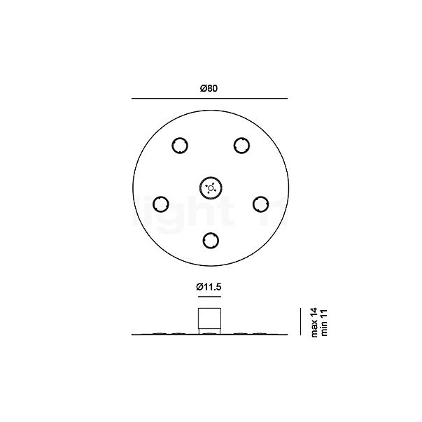 Rotaliana Collide Wall-/Ceiling Light LED ø80 cm - silver - 2.700 k - phase dimmer sketch