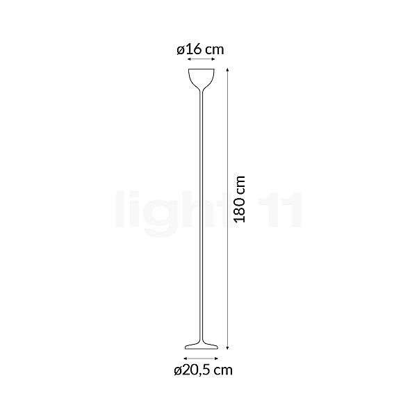 Rotaliana Drink F1 Lampadaire halogène LED doré - vue en coupe