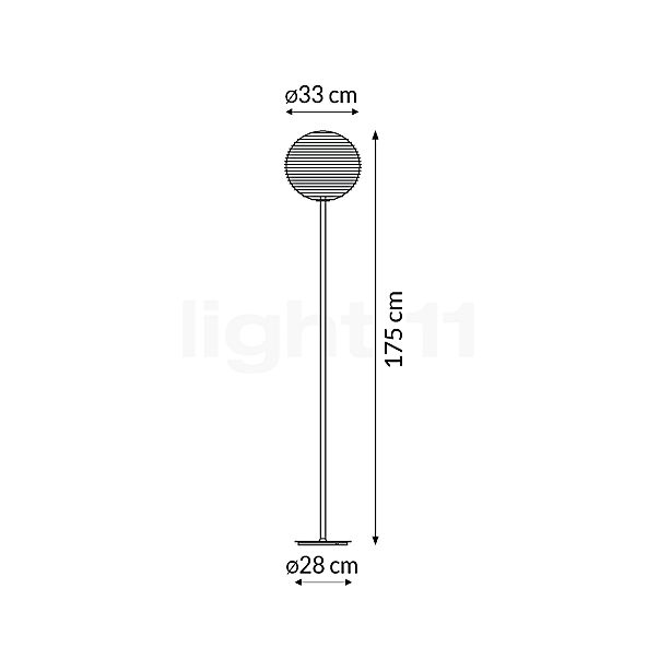 Rotaliana Flow Glass Lampada da terra ø33 cm - bianco - vista in sezione