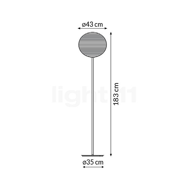 Rotaliana Flow Glass Vloerlamp wit - ø43 cm schets