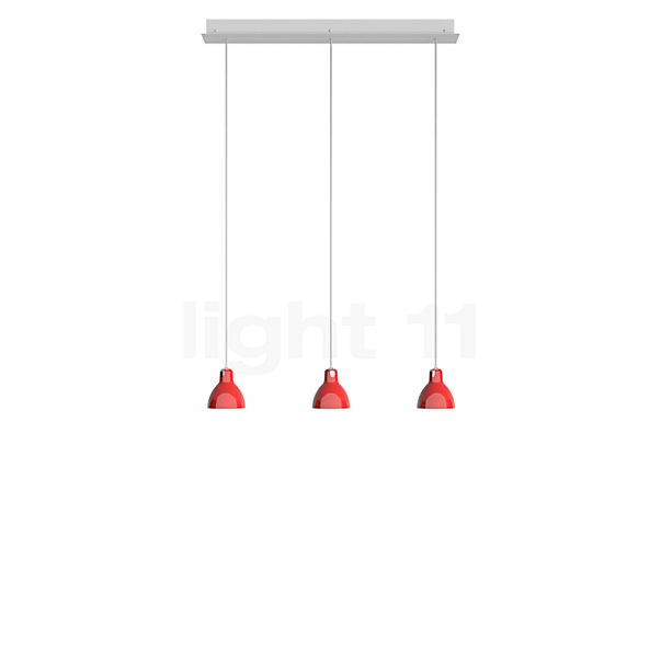Rotaliana Luxy Hanglamp 3-lichts wit/rood glanzend