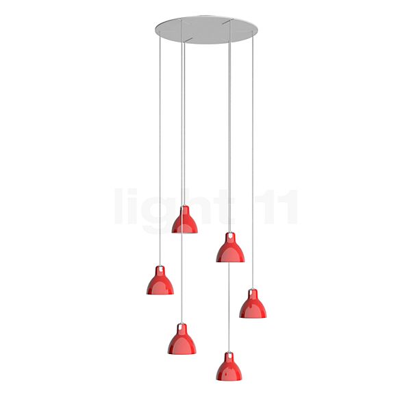 Rotaliana Luxy Hanglamp 6-lichts Cluster wit/rood glanzend
