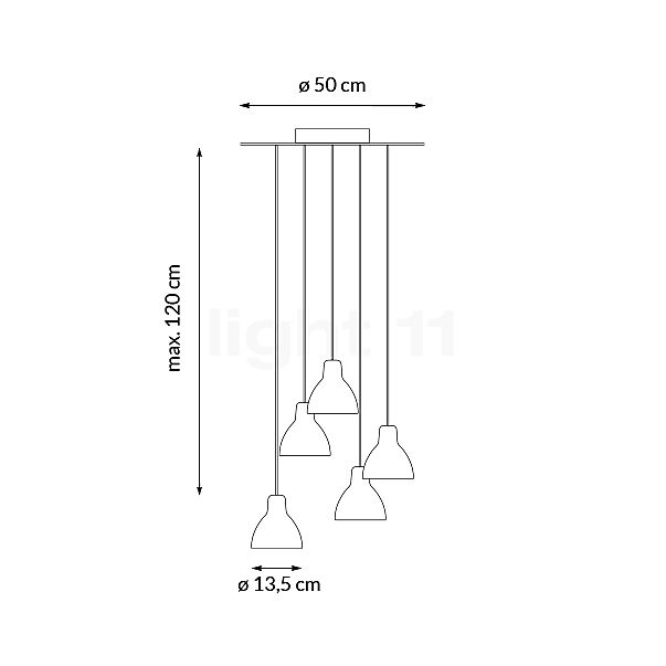 Rotaliana Luxy Hanglamp 6-lichts Cluster wit/wit glanzend schets