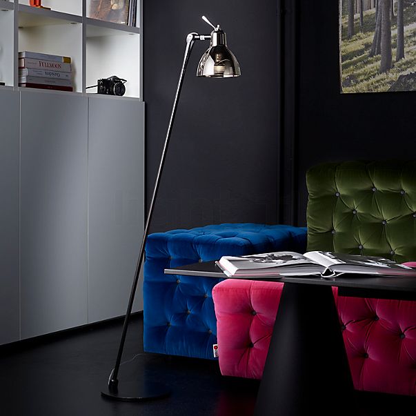 Rotaliana Luxy Lampadaire noir/fumé - sans bras