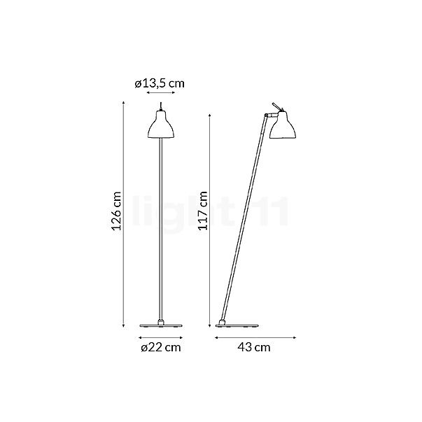 Rotaliana Luxy Lampadaire noir/fumé - sans bras - vue en coupe