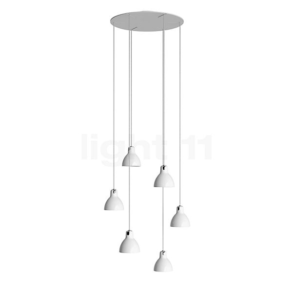 Rotaliana Luxy, lámpara de suspensión 6 focos Cluster blanco/blanco brillo