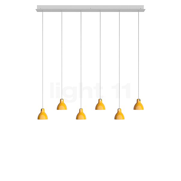 Rotaliana Luxy, lámpara de suspensión 6 focos blanco/amarillo brillo