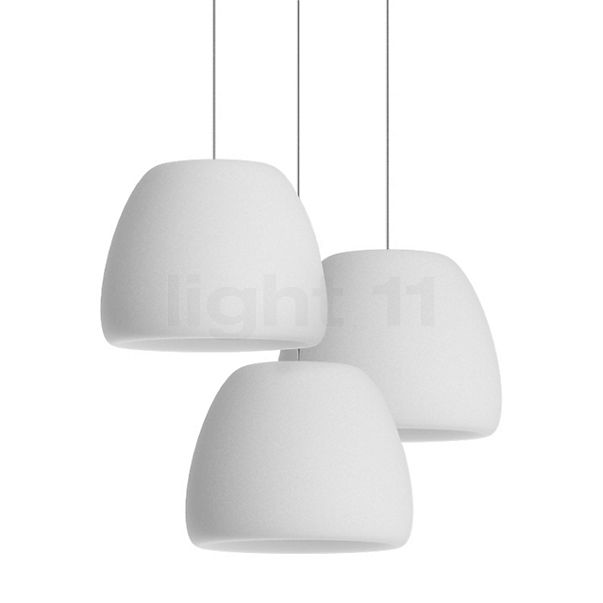 Rotaliana Pomi Pendant Light 3 lamps Cluster white matt/cable transparent