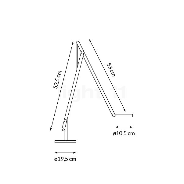Rotaliana String Lampe de table LED blanc mat - 53 cm -  dim to warm - vue en coupe
