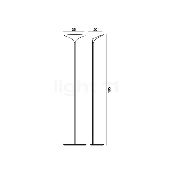 Rotaliana Sunset Floor Lamp LED gold - 2.700 k - with dimmer sketch