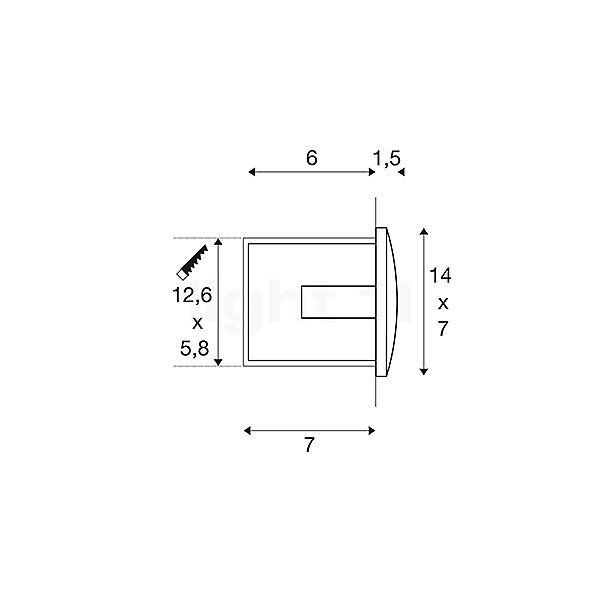 SLV Downunder Wandeinbau LED white , discontinued product sketch