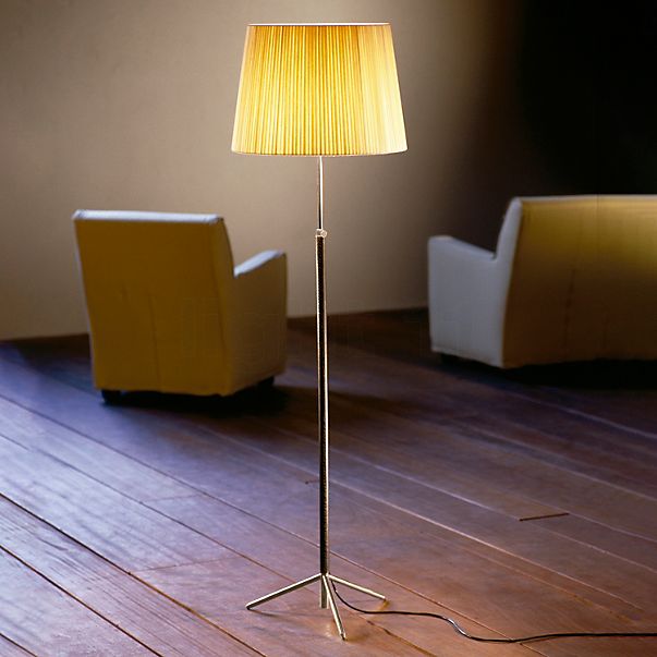 Santa & Cole Pie de Salón Floor Lamp beige/brass - conical - 45 cm