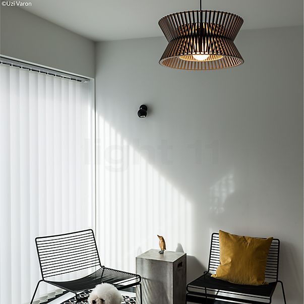 Secto Design Kontro 6000 Hanglamp walnoot, fineer/textielkabel wit