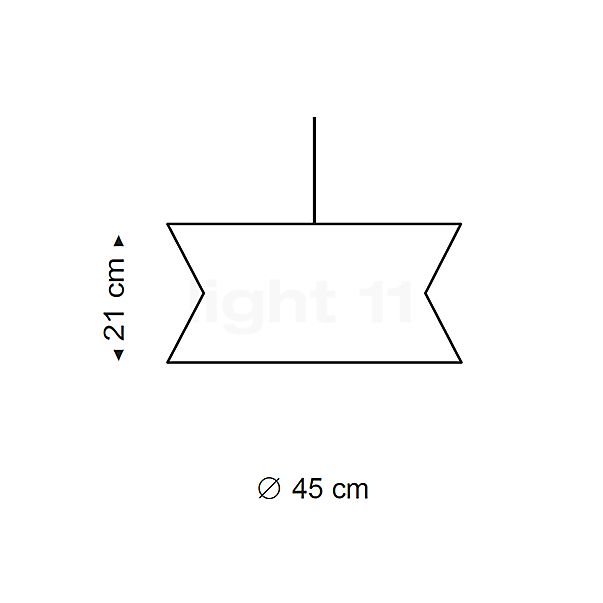 Secto Design Kontro 6000 Hanglamp walnuss, fineer/textielkabel wit schets