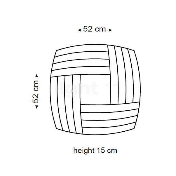 Secto Design Kuulto Applique et Plafonnier LED blanc stratifié - 52 cm - vue en coupe