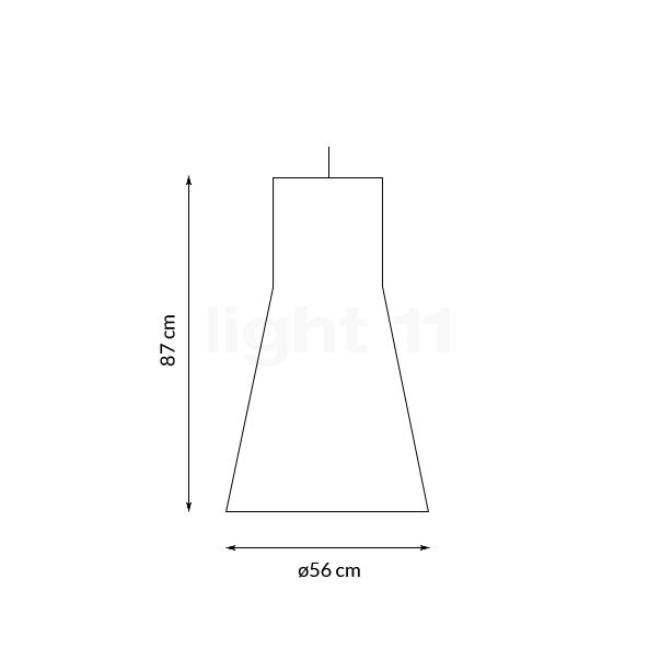 Secto Design Magnum 4202 Pendelleuchte Walnuss, furniert/Textilkabel weiß , Lagerverkauf, Neuware Skizze