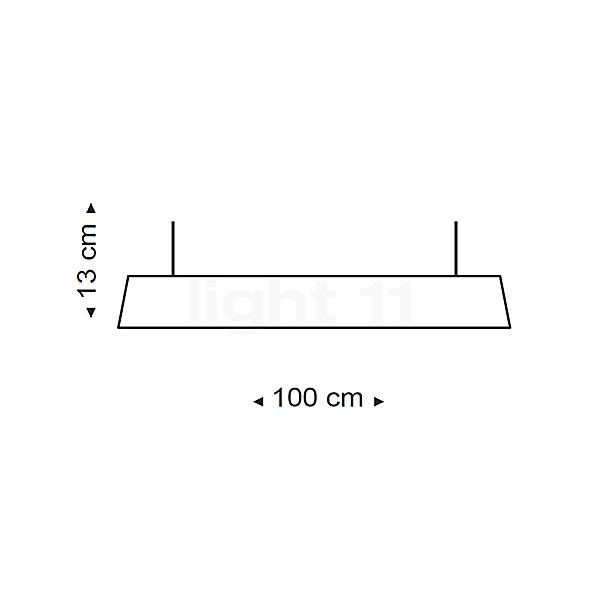 Secto Design Owalo 7000, lámpara de suspensión LED walnuss, revestido - alzado con dimensiones