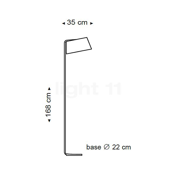 Secto Design Owalo 7010 Lampada da terra LED bianco, laminato - vista in sezione