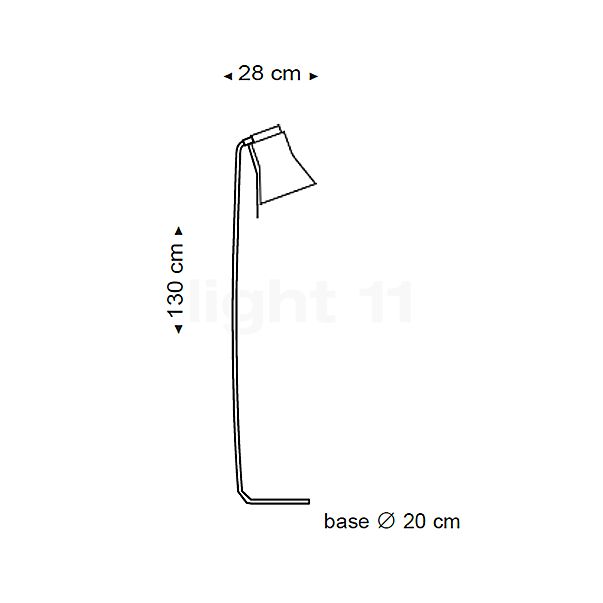 Secto Design Petite 4610 Lampada da terra walnuss, rivestito - vista in sezione