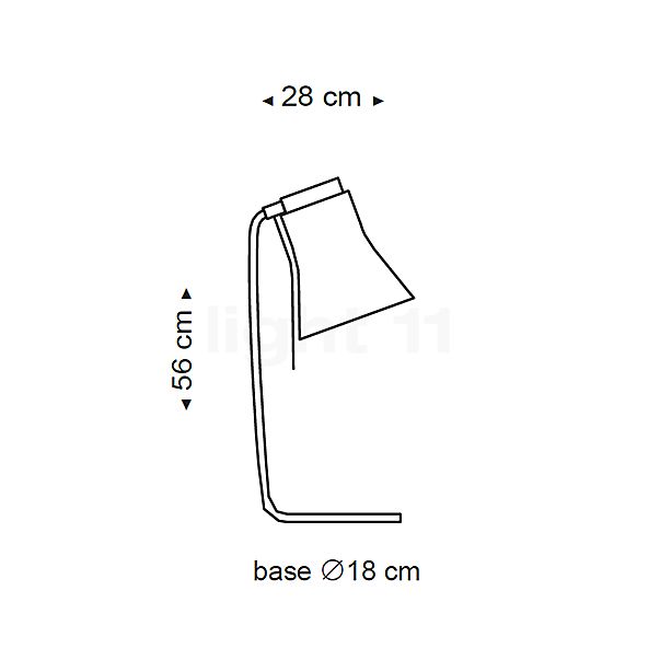 Secto Design Petite 4620 Lampada da tavolo bianco, laminato - vista in sezione