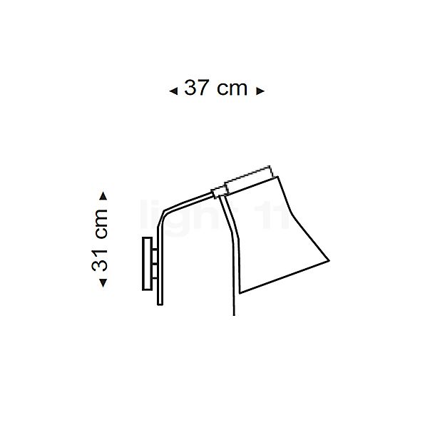 Secto Design Petite 4630 Lampada da parete walnuss, rivestito - vista in sezione