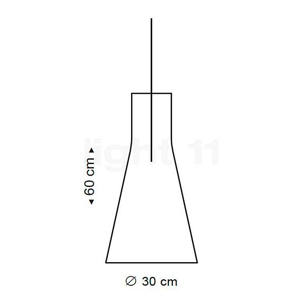 Secto Design Secto 4200 Suspension noyer - plaqué/ câble textile blanc - vue en coupe