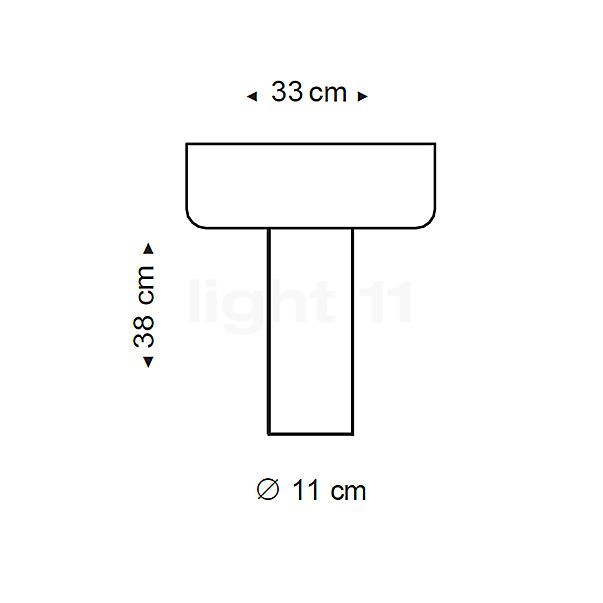 Secto Design Teelo 8020 Lampe de table noyer, plaqué - vue en coupe