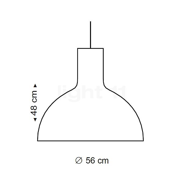 Secto Design Victo 4250 Hanglamp wit, gelamineerd/ textielkabel wit schets