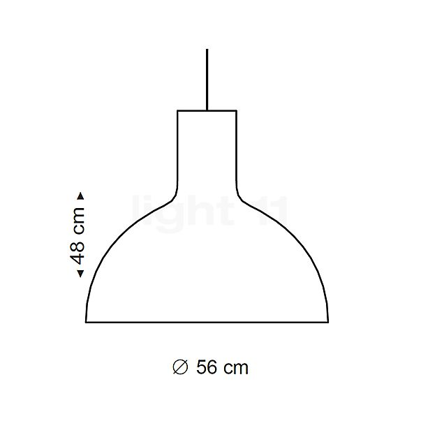 Secto Design Victo 4250, lámpara de suspensión negro, laminado/ cable textil negro - alzado con dimensiones