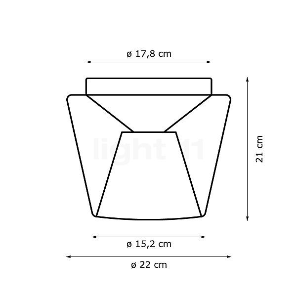 Serien Lighting Annex Ceiling Light M - external diffuser clear/inner diffuser polished sketch