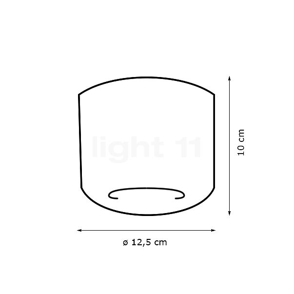 Serien Lighting Cavity Deckenleuchte LED schwarz - 12,5 cm - 3.000 K - Dali - ohne Linse zur Entblendung Skizze