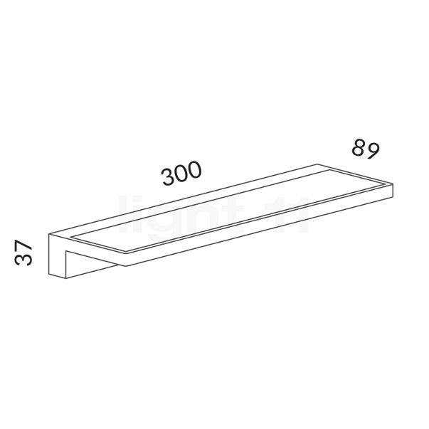 Serien Lighting Crib Lampada da parete LED cromo - vista in sezione