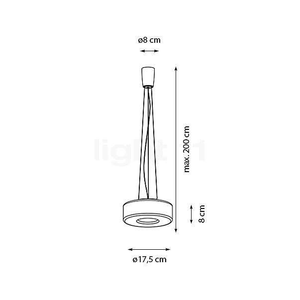 Serien Lighting Curling Lampada a sospensione LED vetro - S - diffusore esterno opale/senza diffusore interno - 2.700 K - vista in sezione
