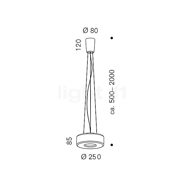 Serien Lighting Curling Pendel LED glas - M - ekstern diffusor rydde/uden indre diffusor - dim to warm skitse