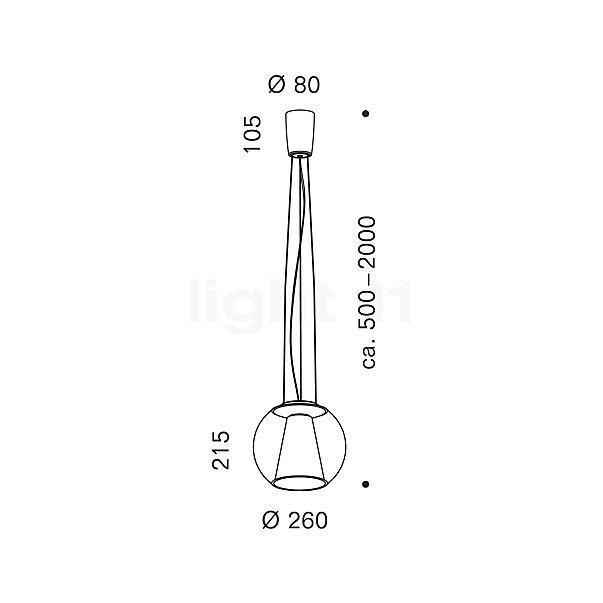 Serien Lighting Draft Hanglamp LED helder - dim to warm - 26 cm schets