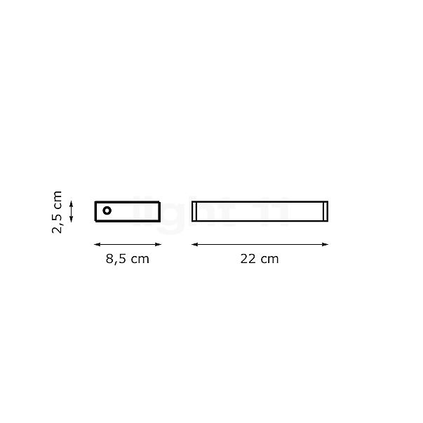 Serien Lighting SML² Lampada da parete LED corpo argento/vetro satinato - 22 cm - vista in sezione