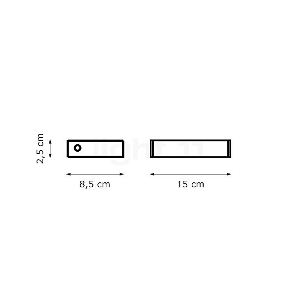 Serien Lighting SML² Wall Light LED body white/glass calendered - 15 cm , Warehouse sale, as new, original packaging sketch