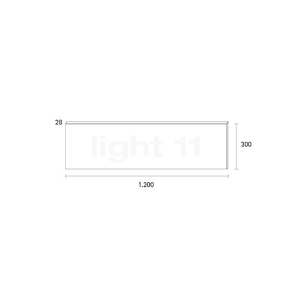 Sigor Fled Panneau de montage en surface LED 120 x 30 cm - vue en coupe