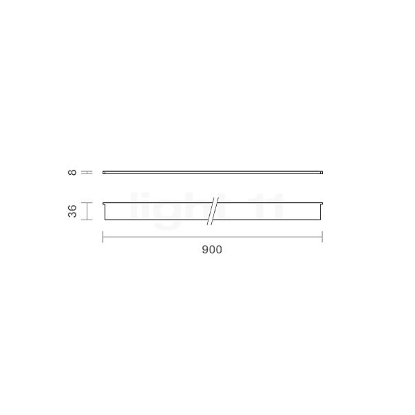 Sigor Nivo® Plafondrail wit - 90 cm schets