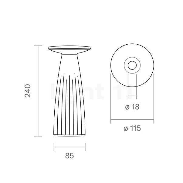 Sigor Nuflair Lampada ricaricabile LED dorato - vista in sezione