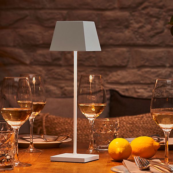 Sigor Nuindie Bordlampe LED med firkantet lampeskærm hvid , Lagerhus, ny original emballage