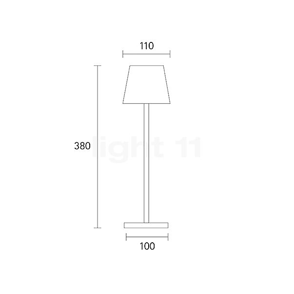 Sigor Nuindie Lampe de table LED anthracite - vue en coupe