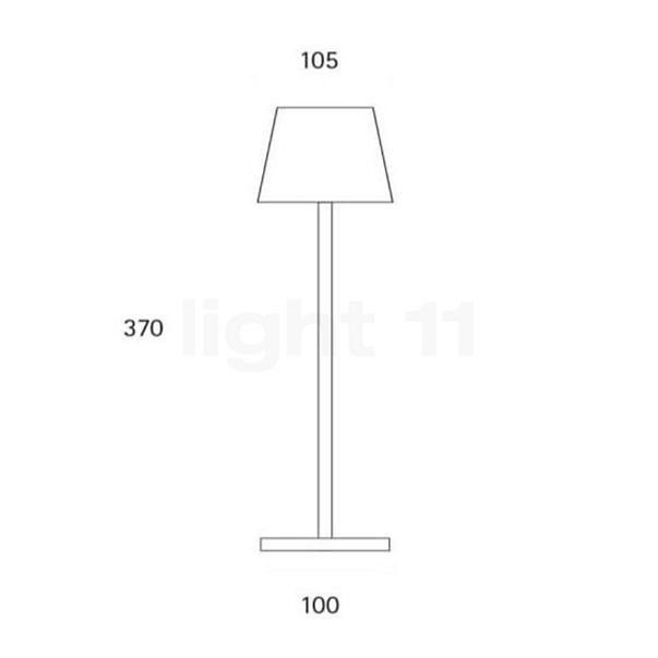 Sigor Nuindie Table Lamp LED with square shade anthracite sketch