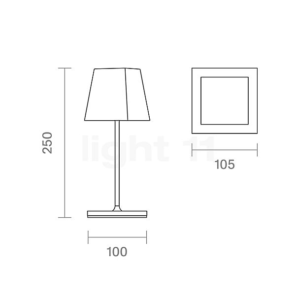 Sigor Nuindie mini Bordlampe kantet LED antrazit skitse