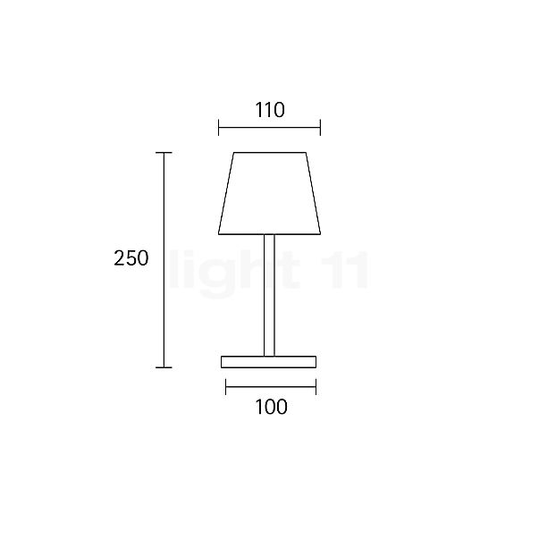 Sigor Nuindie mini Lampada da tavolo LED bianco - vista in sezione