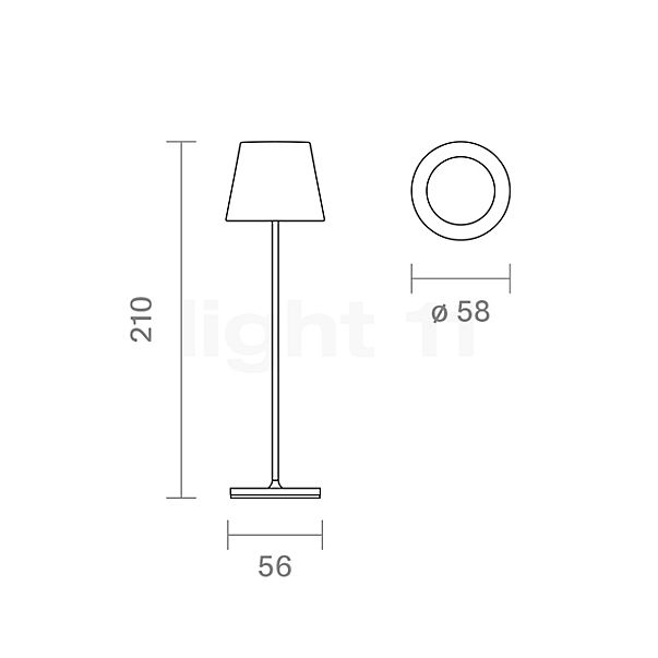 Sigor Nuindie pocket Lampe de table LED pourpre - vue en coupe