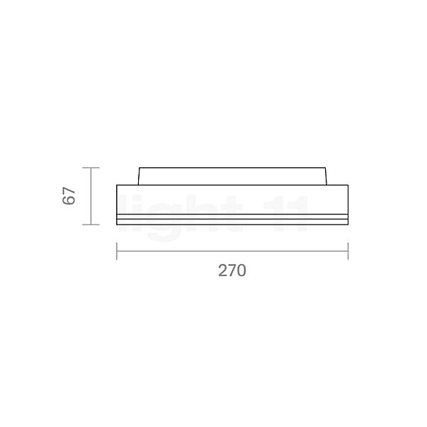 Sigor Split, lámpara de techo LED plateado - alzado con dimensiones