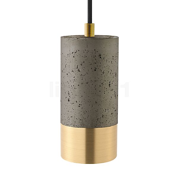 Sigor Upset Concrete Lampada a sospensione cemento scuro/anello dorato
