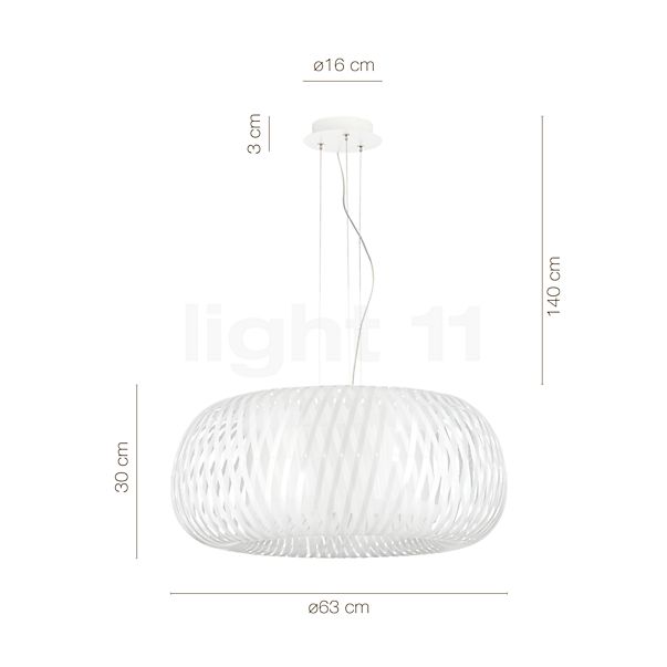 Measurements of the Slamp Kalatos Pendant Light prism in detail: height, width, depth and diameter of the individual parts.