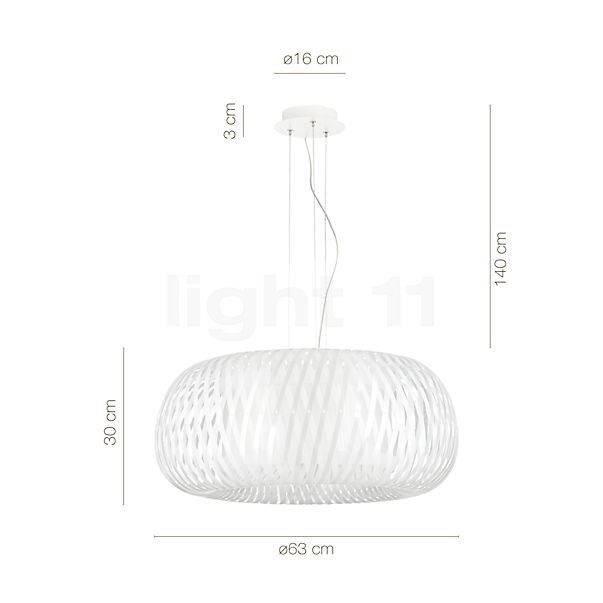 Dimensiones del/de la Slamp Kalatos,lámpara de suspensión negro/dorado al detalle: alto, ancho, profundidad y diámetro de cada componente.